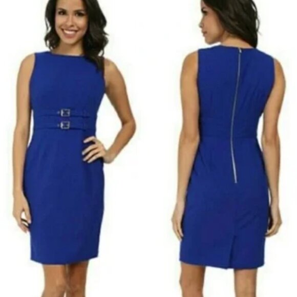Calvin Klein Dresses & Skirts - Calvin Klein Royal Blue Bodycon Belted Dress - Size 6